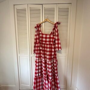 100% Cotton Red and White Gingham Dress
